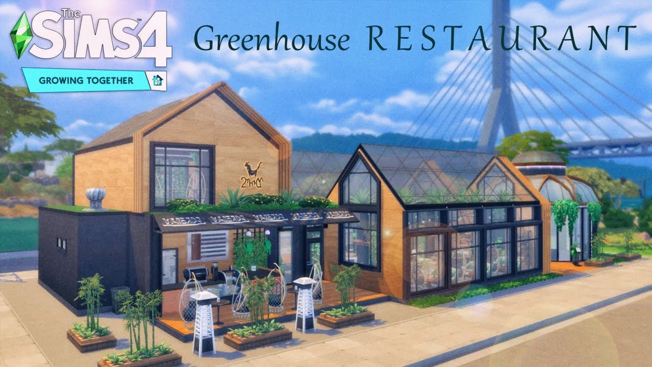 🥑 GreenHouse Restaurant in San Sequoia (noCC) the Sims 4 | Stop Motion