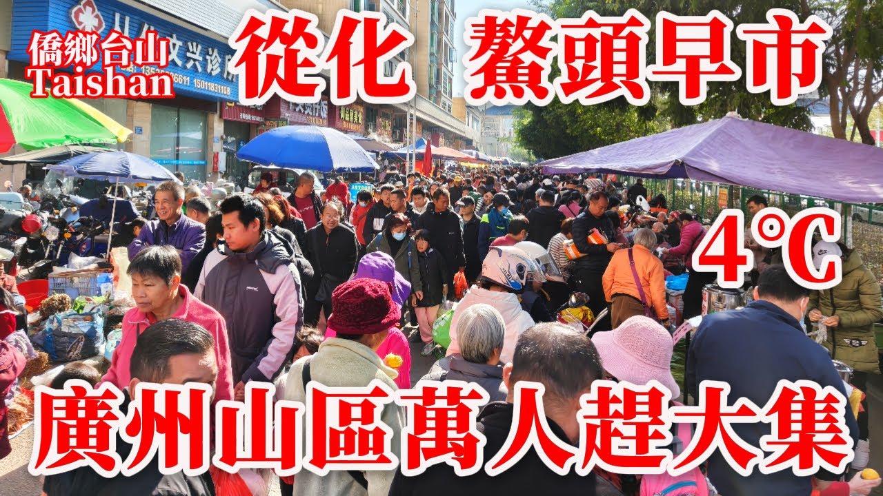 Guangzhou 廣州從化山區萬人趕大集丨山貨一條街寒冬清晨4℃丨從化規模最大墟市之一人氣旺丨逢新歷‌3、8趁墟日市場山貨雲集商品琳瑯滿目丨2026年1月10日更新 #marketplace