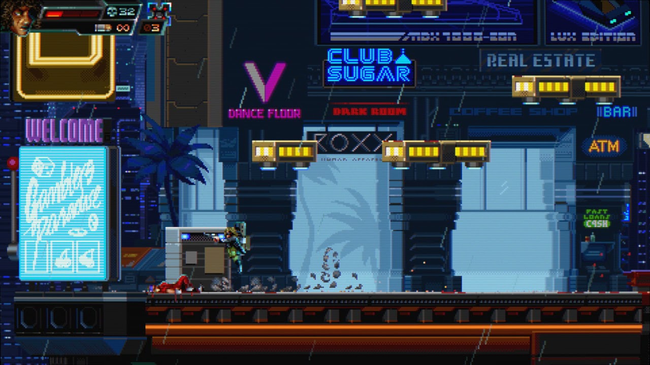 Huntdown: Stage 4-4 Cyra Rhodes, Badass Difficulty, All Stash, No Damage/Death