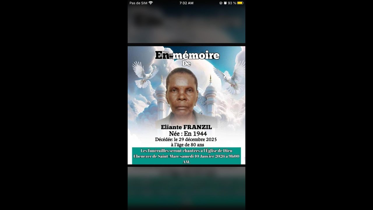 Cérémonie Funéraire de Frazil Eliante