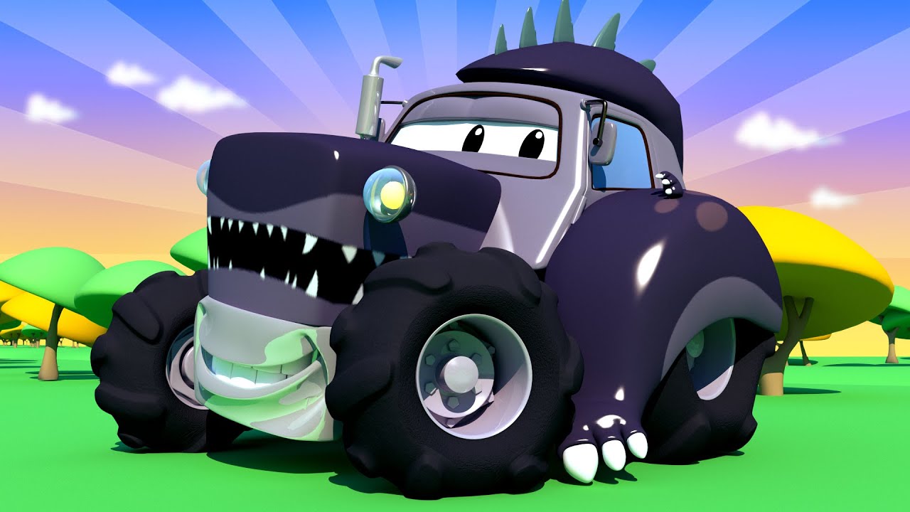 Ben is Godzila ! Tom the Tow Truck's Paint Shop - Car City ! Cars and Trucks Cartoon for kids