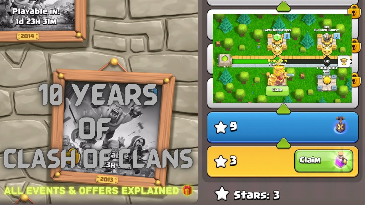 10 Years OF Clash OF Clans - All Special Events (2012) & Rewards Explaned ⭐️⭐️⭐️ = 🎁
