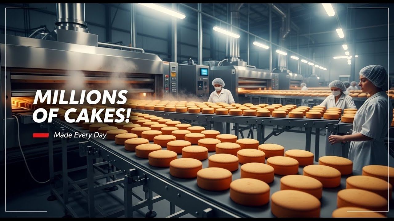 How Millions of Cakes Are Made in a Factory | Fully Automated Cake Factory Process | Mass Production