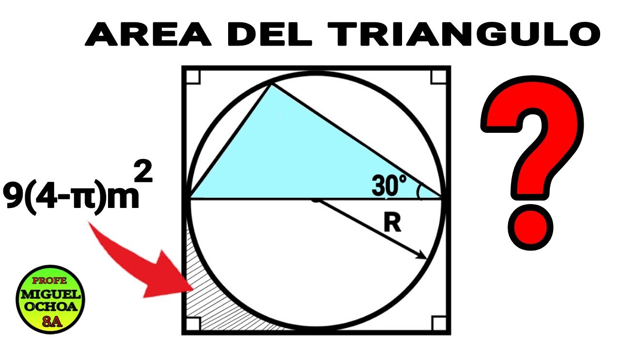 AREA del Triangulo. 👈🤩a partir del área sombreada. Ejercicio y Explicación.
