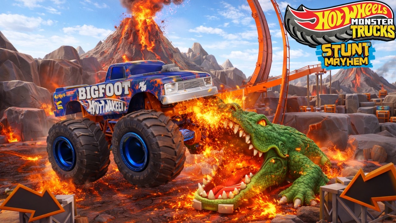 Hot Wheels Monster Truck Stunt Mayhem: Starting Destruction From The Scratch With BIG Foot Truck