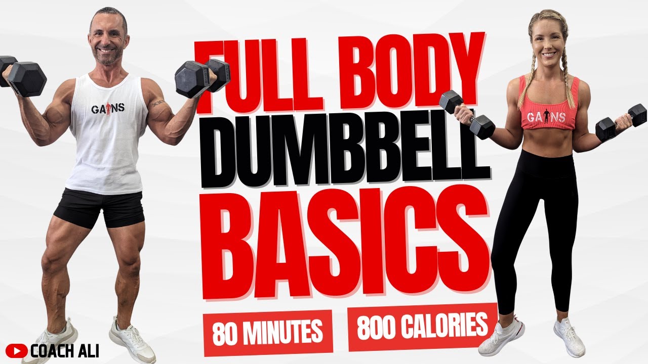 Full Body MUSCLE GAIN Dumbbell Workout || Beginner Friendly 800 Cal Home Dumbbell Workout Coach Ali