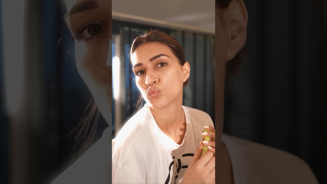 #kritisanon showcases her early morning prep routine #makeuproutine #makeup #grwm #shorts