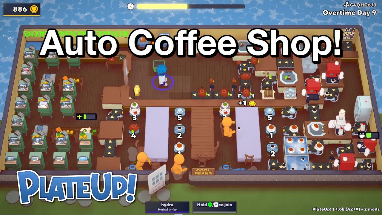 Solo Day 1 to Auto Coffee Shop w/ Lattes and Tea on OT9 - Automation - PlateUp!