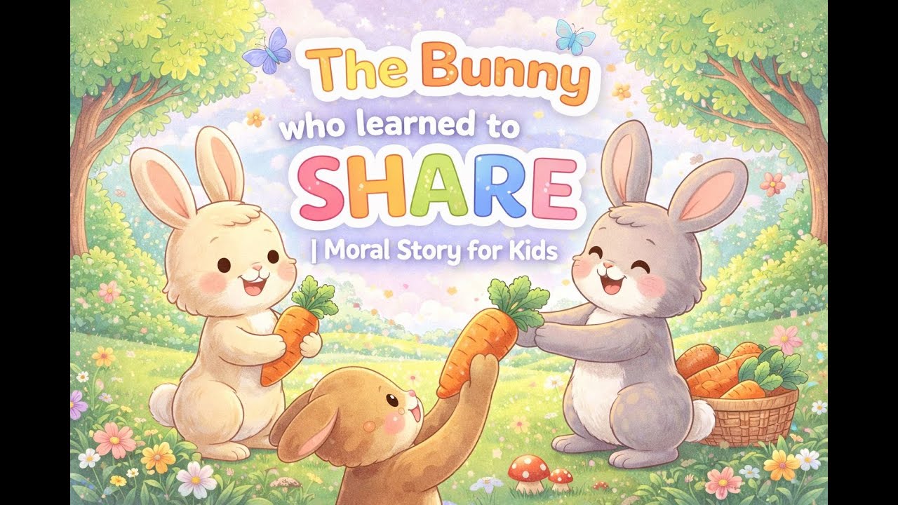 🐰 The Bunny Who Learned to Share | Kids Moral Story About Kindness & Friendship @HopPopTunes