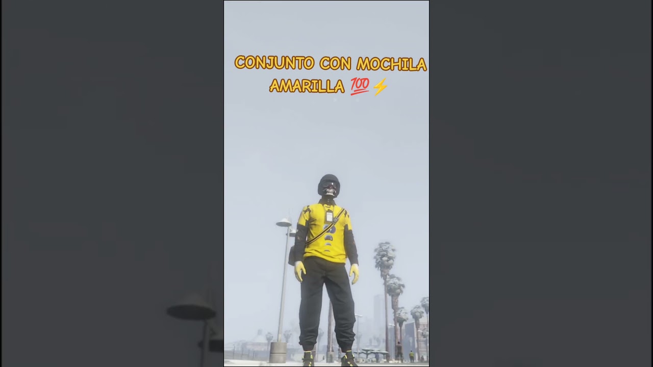 CONJUNTO CON MOCHILA AMARILLA + PLACA IAA + JOGGERS NEGROS ⚡🥴💯#gta #noticiasgtaonline #videogames
