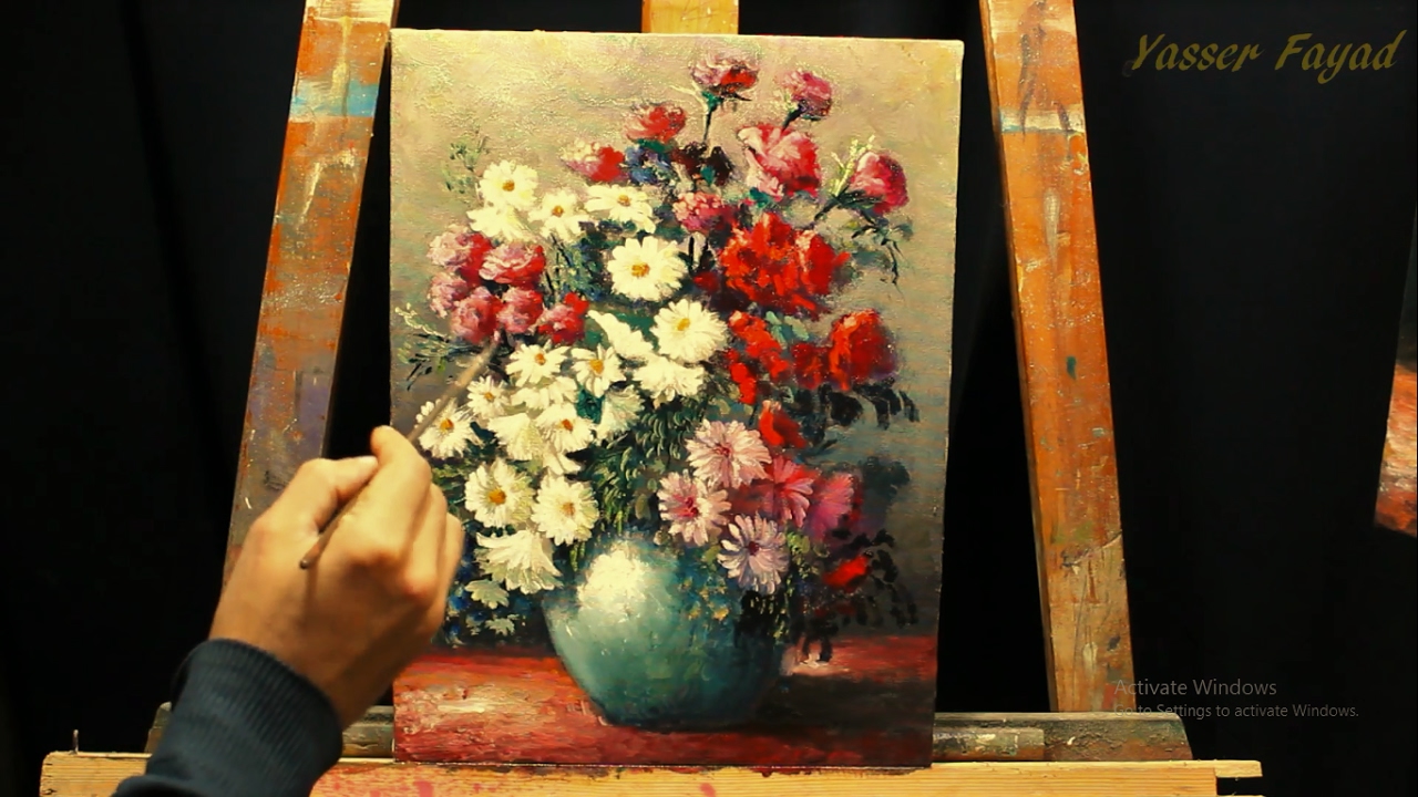 Oil Painting Vase With Flowers  Still Life With Yasser Fayad
