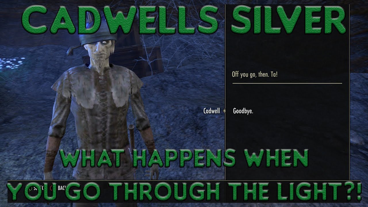ESO: Cadwells Silver, What happens when i go through the light? Do i lose all my stuff?!