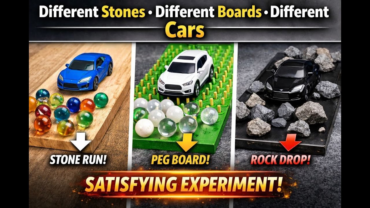 Different Stones, Different Boards, Different Cars | Satisfying Experiment 😳🔥