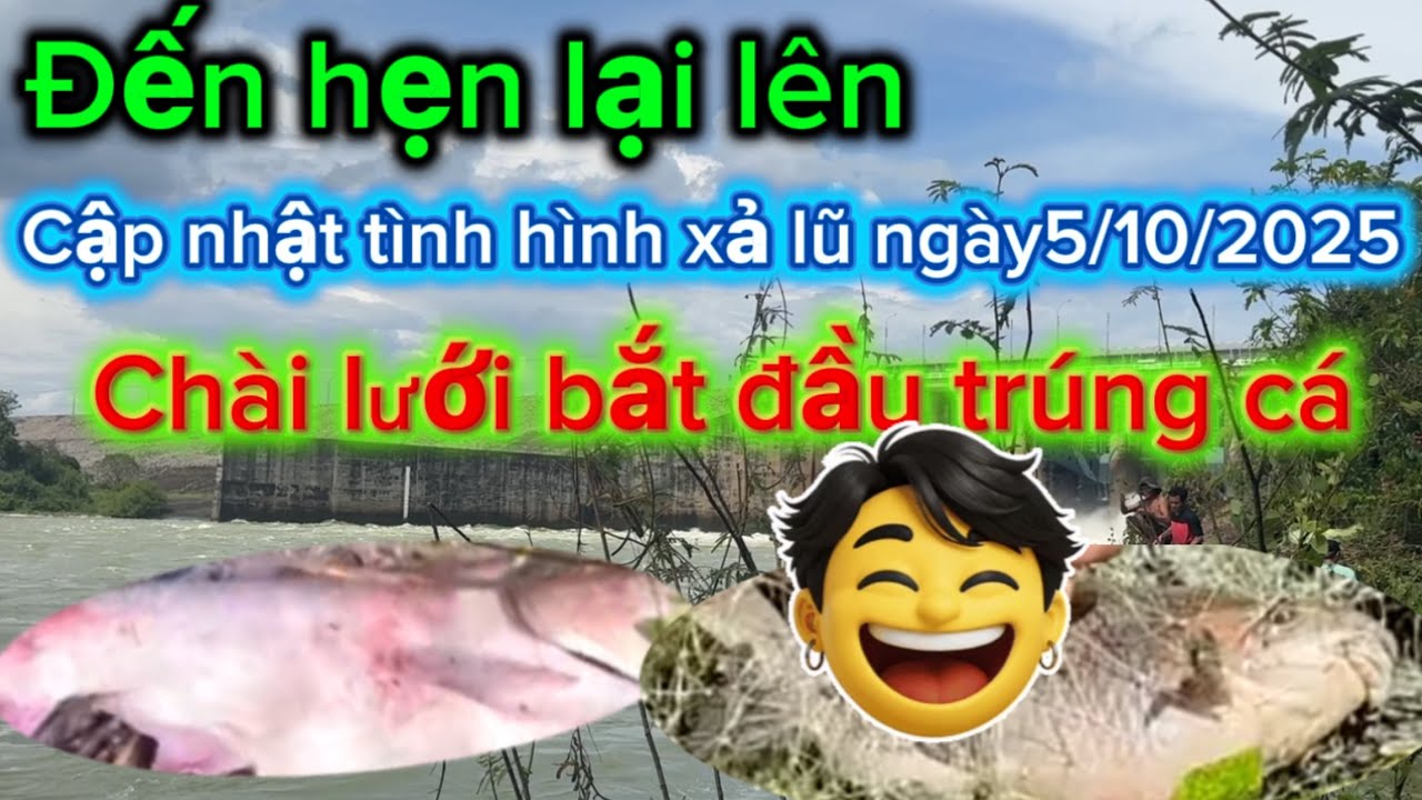 xả lũ đập thủy điện trị an ￼“Flood discharge at the Tri An Hydropower Dam.”
