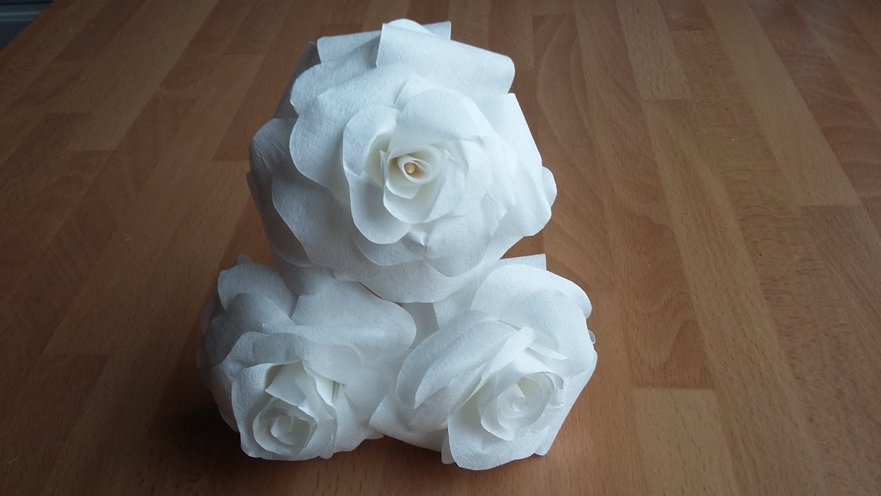 DIY EASY Paper Rose from coffee filters  |  Gör Det Själv: Pappers Ros av Kaffefilter