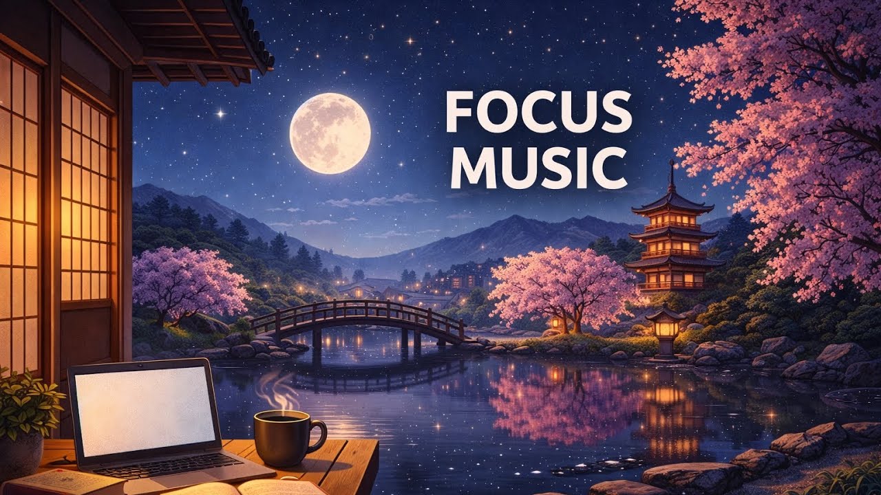 10 Minute Focus Music 🌙 | Garden Night for Study & Deep Concentration