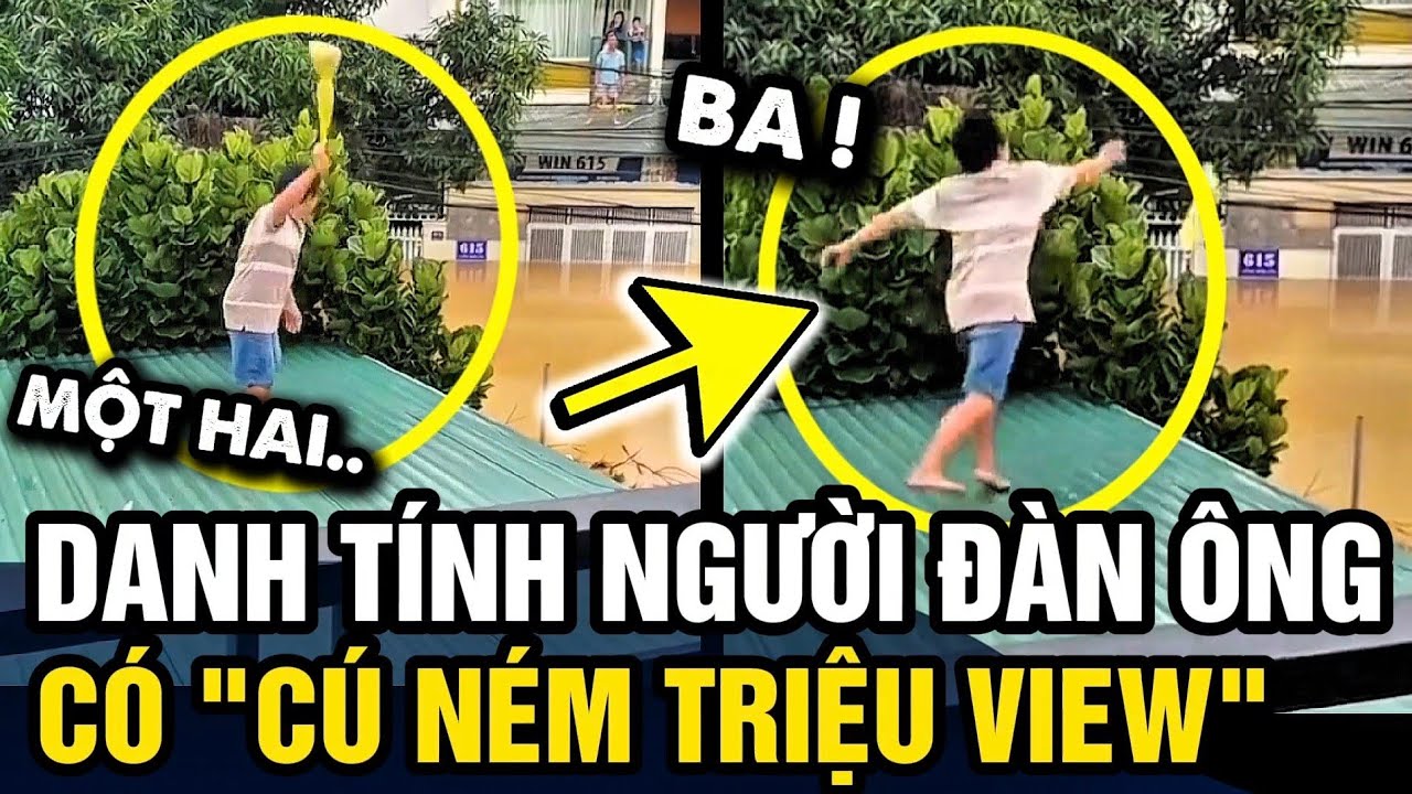 Danh tính ông chú có CÚ NÉM TRIỆU VIEW giúp hàng xóm trong cơn lũ GÂY SỐT CĐM | Tin 3 Phút