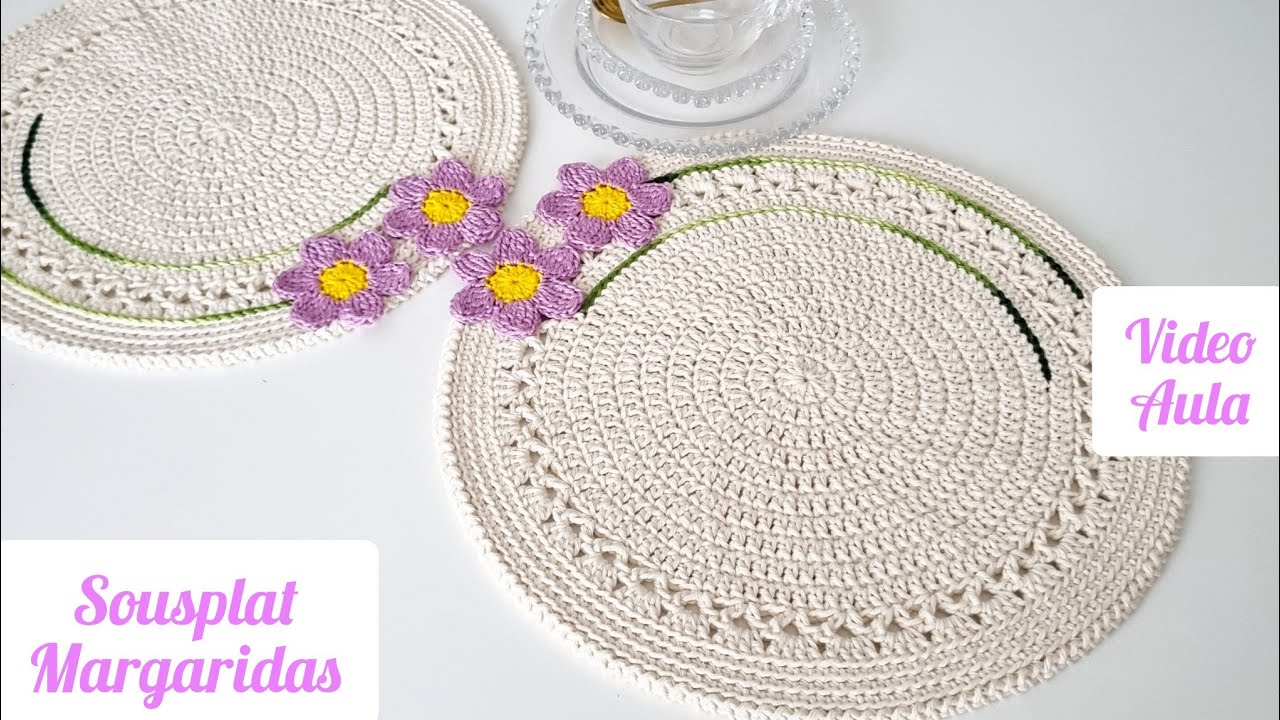 SOUSPLAT DE MARGARIDAS/passo a passo simples e econômico 125g🌼