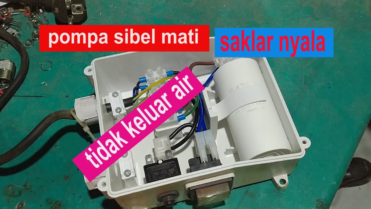 memperbaiki pompa celup mati , saklar on ,tidak keluar air
