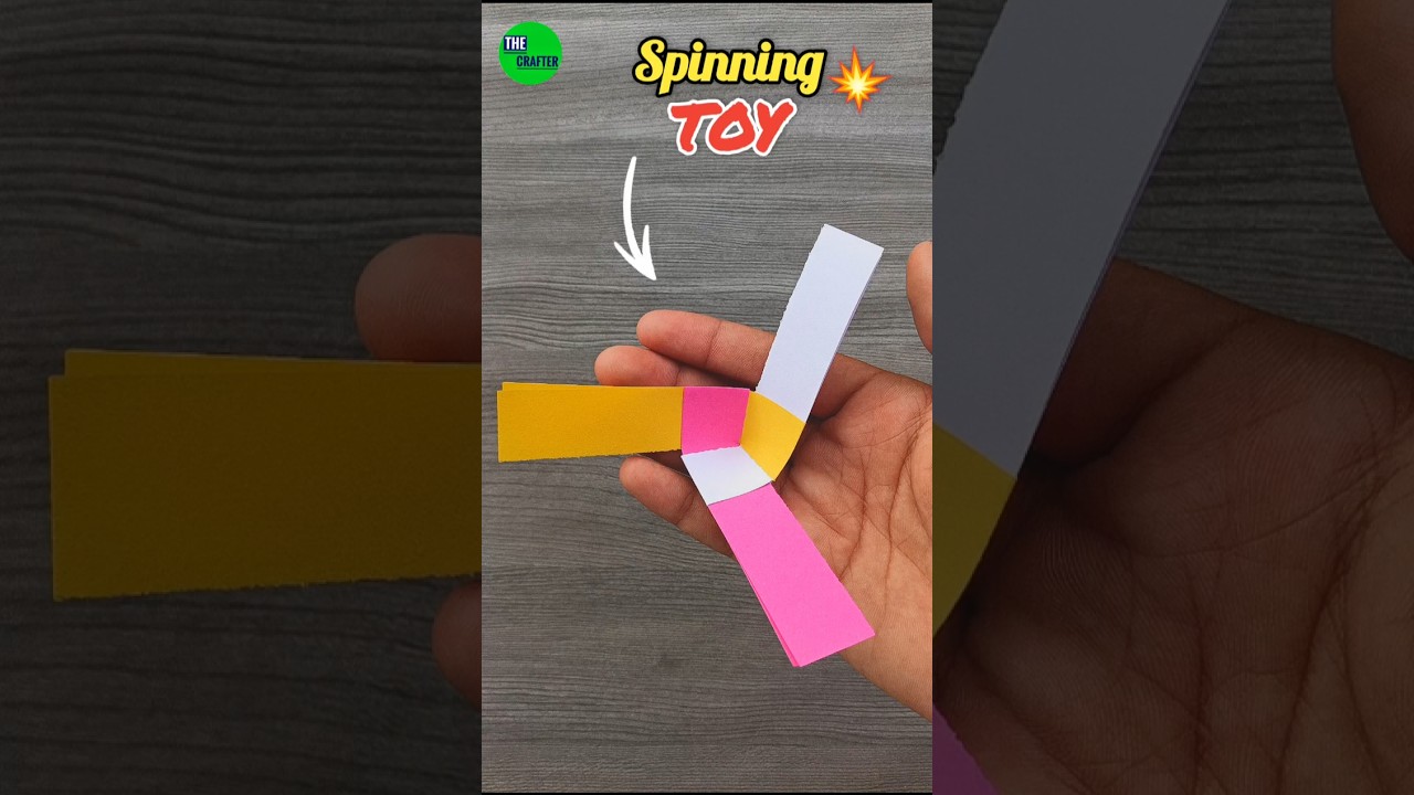 make a 3 paper strips helicopter 🚁 , How to make the unique paper spinning toy , #shorts #craft