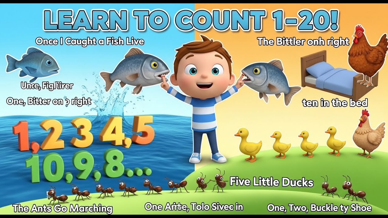 • Learn to Count to 10 & 20 🔢 Nursery Rhymes & Kids Songs