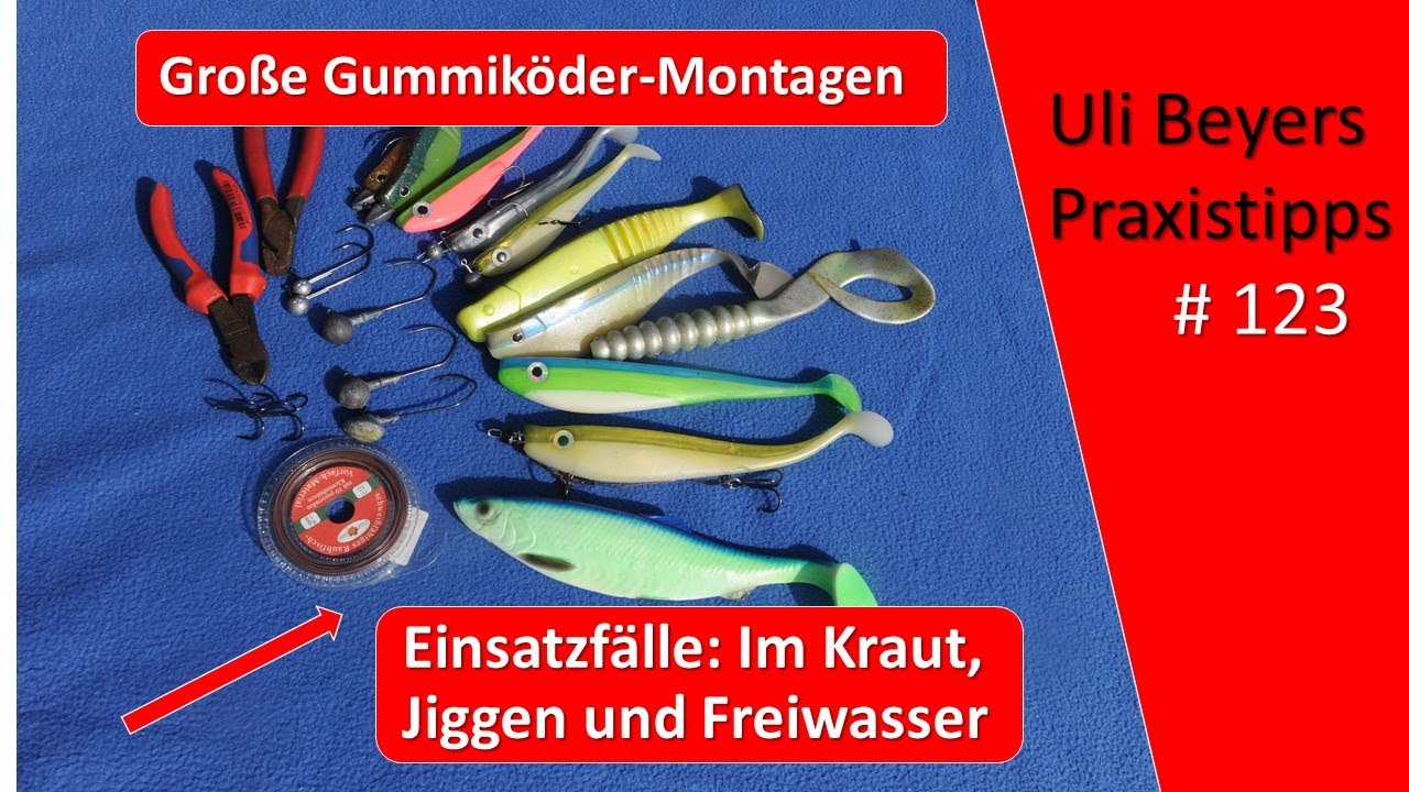 Gummiköder Montage Hecht: Freiwasser, Kraut und Grund