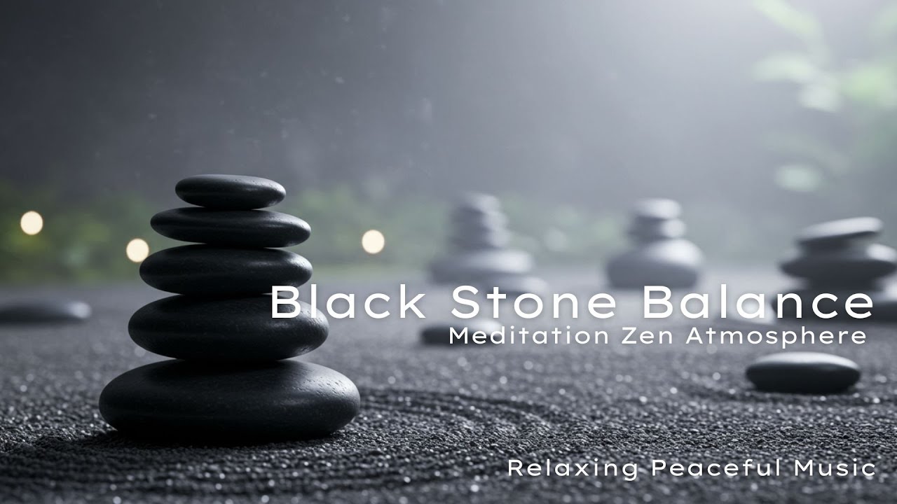 [1hr] Black Stone Balance-Meditation Zen Atmosphere  Peaceful Music -- |Relaxation|Reading|Sleep