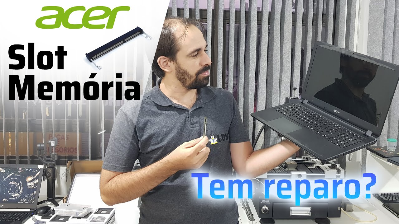 Troca do Slot Memoria Notebook utilizando ferro de solda