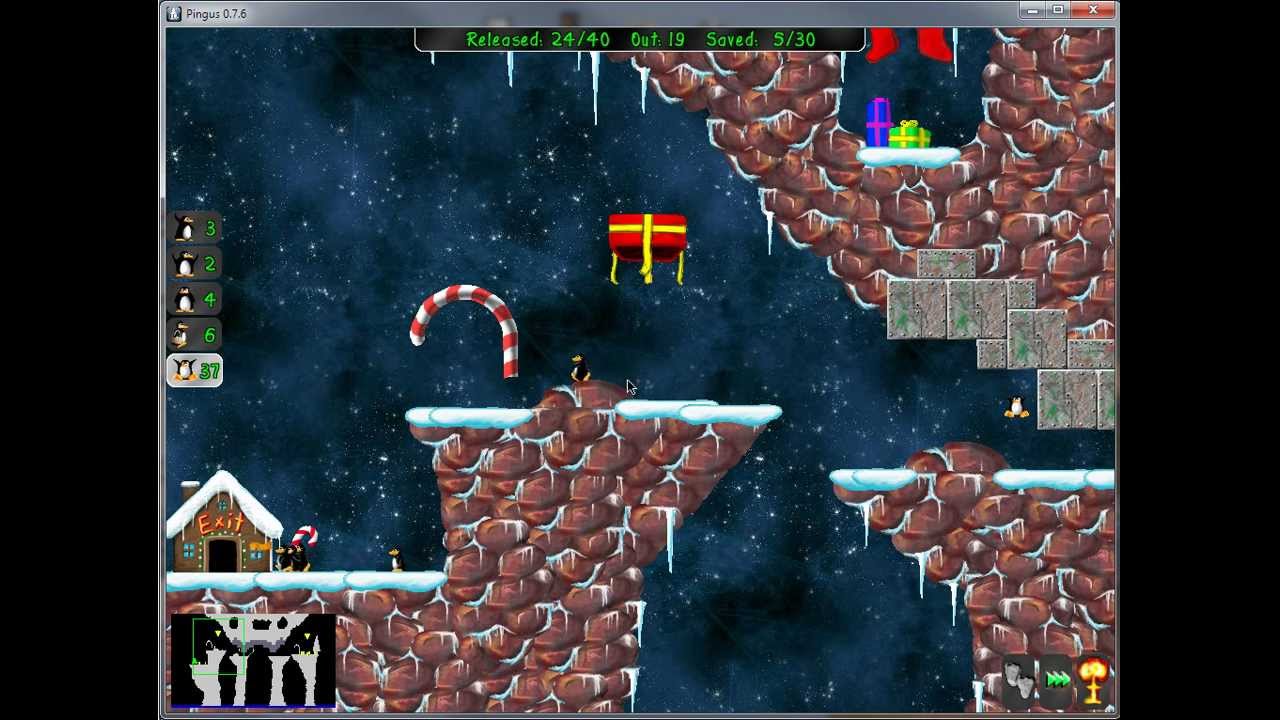Pingus -- Xmas 2011 -  Level 1 - The Impossible Bridge