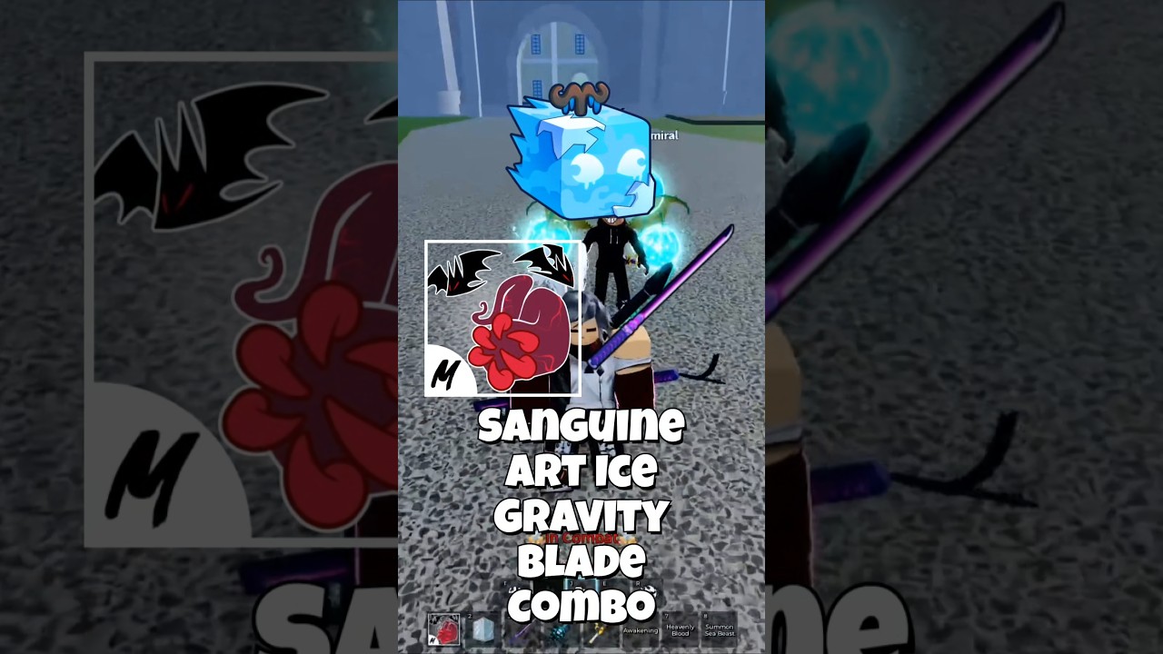 Ice Sanguine Art Gravity Blade Combo #bloxfruits #roblox #shorts