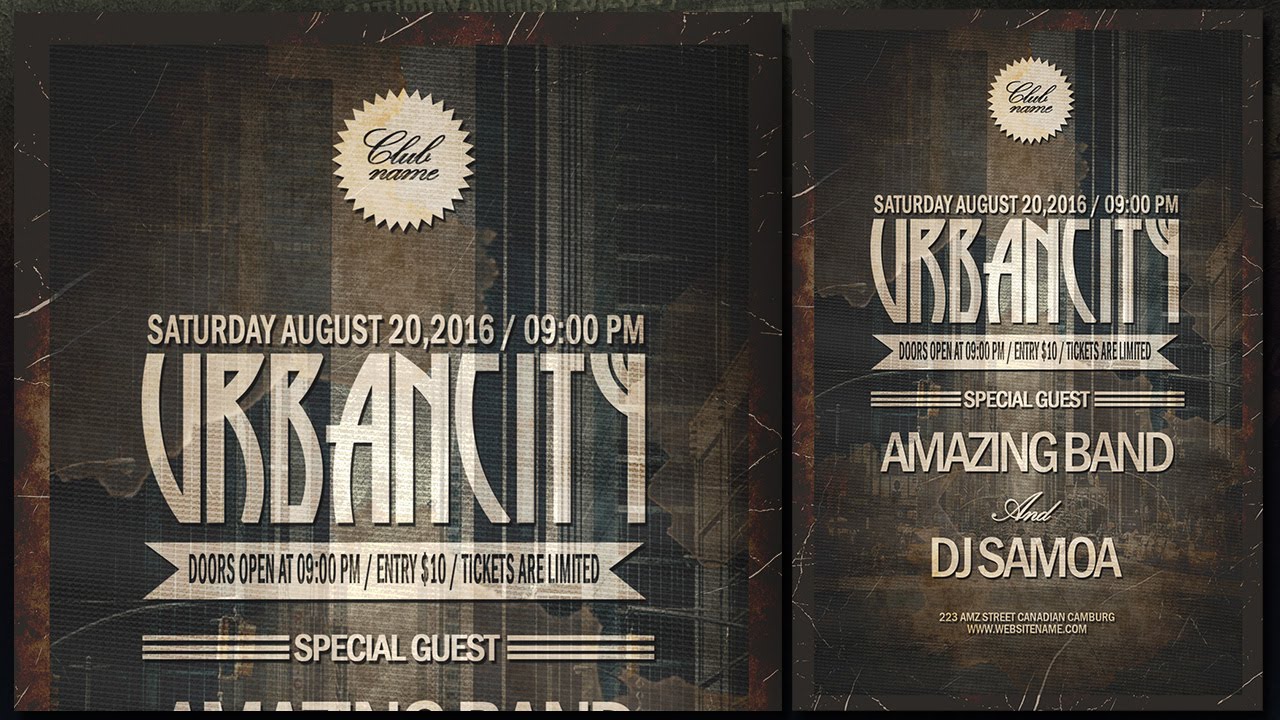 Photoshop Poster Design - Vintage Urbancity