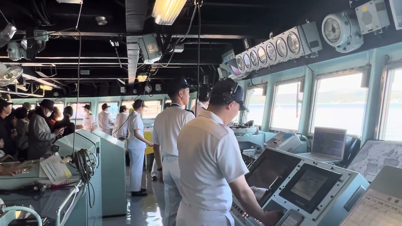 呉地方総監部70周年！訓練展示！超貴重艦橋内動画・ぶんご出港！