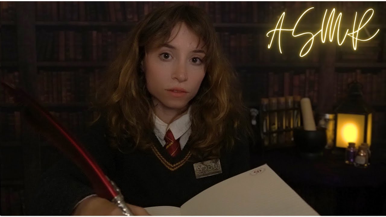 ASMR ~ Study with Hermione Granger! (+ thunderstorm/rain ambiance)