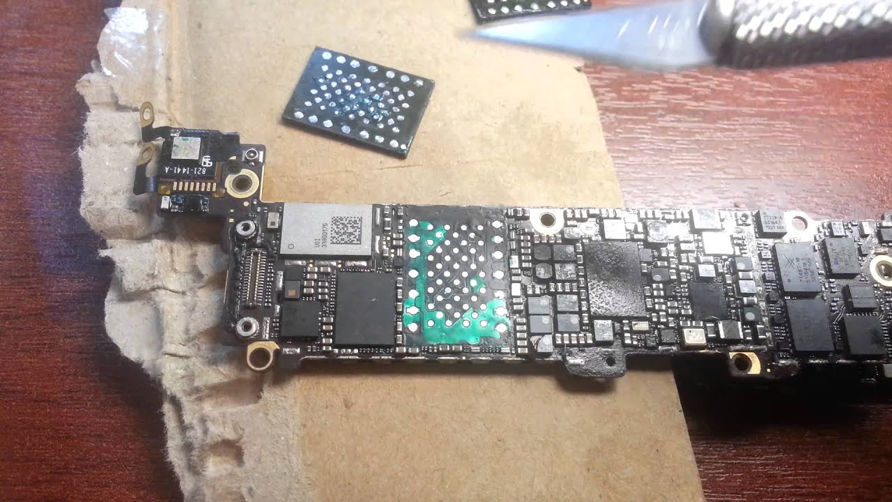 Восстановление оторванных пятаков на Iphone 5 NAND Flash