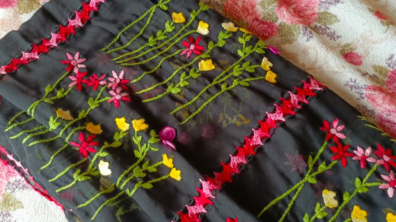 Hand embroidered summers chadaar#embroidery #kashmirshawl #marketplace #vlog