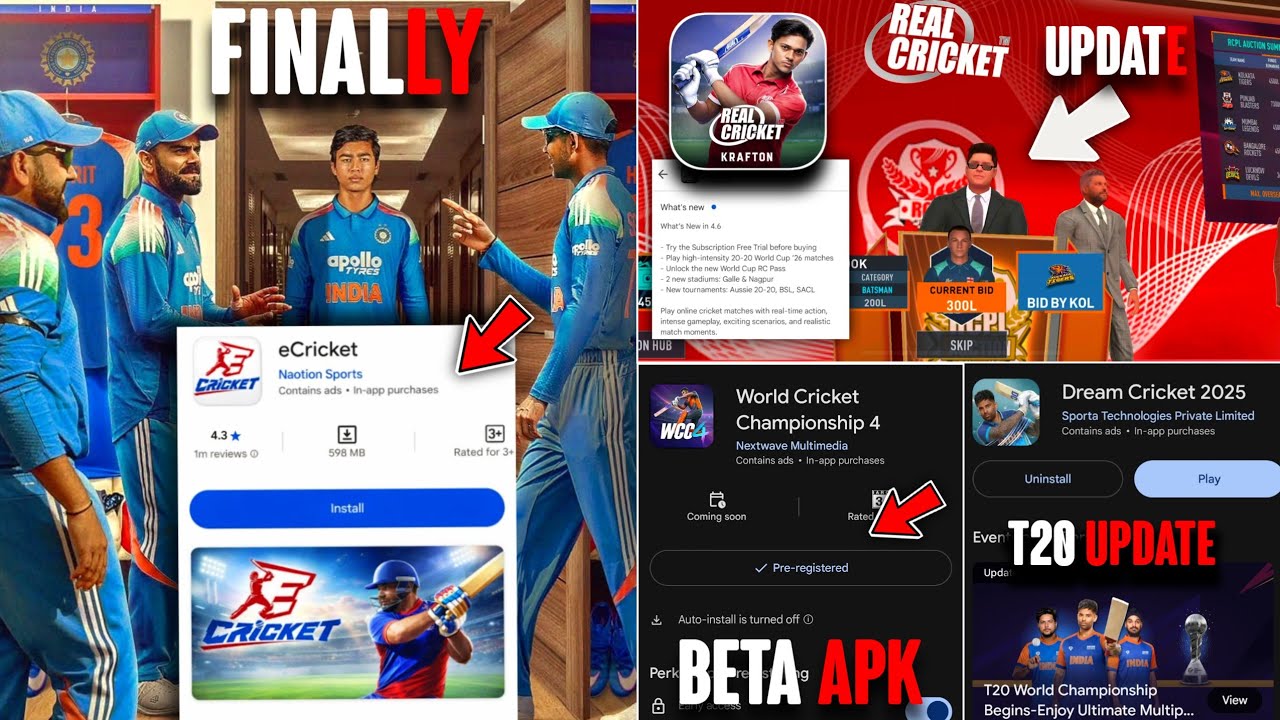 E Cricket Playstore 🔥 Real Cricket Update 😱 WCC4 Download 😎 Dream Cricket 25 Update