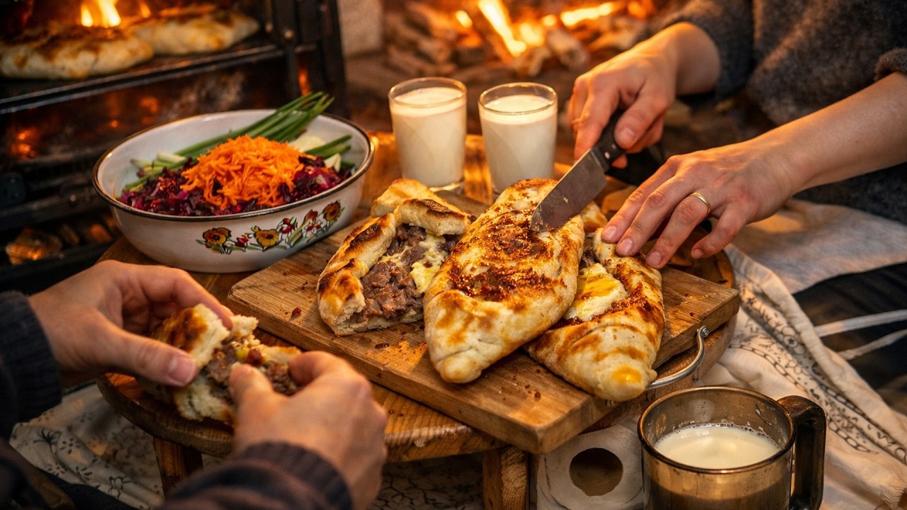 KÖYDE ZORLU KIŞ! 🌨️ Kendimize Pide, Kapıdaki Can Dostumuza Kar Evi Yaptık