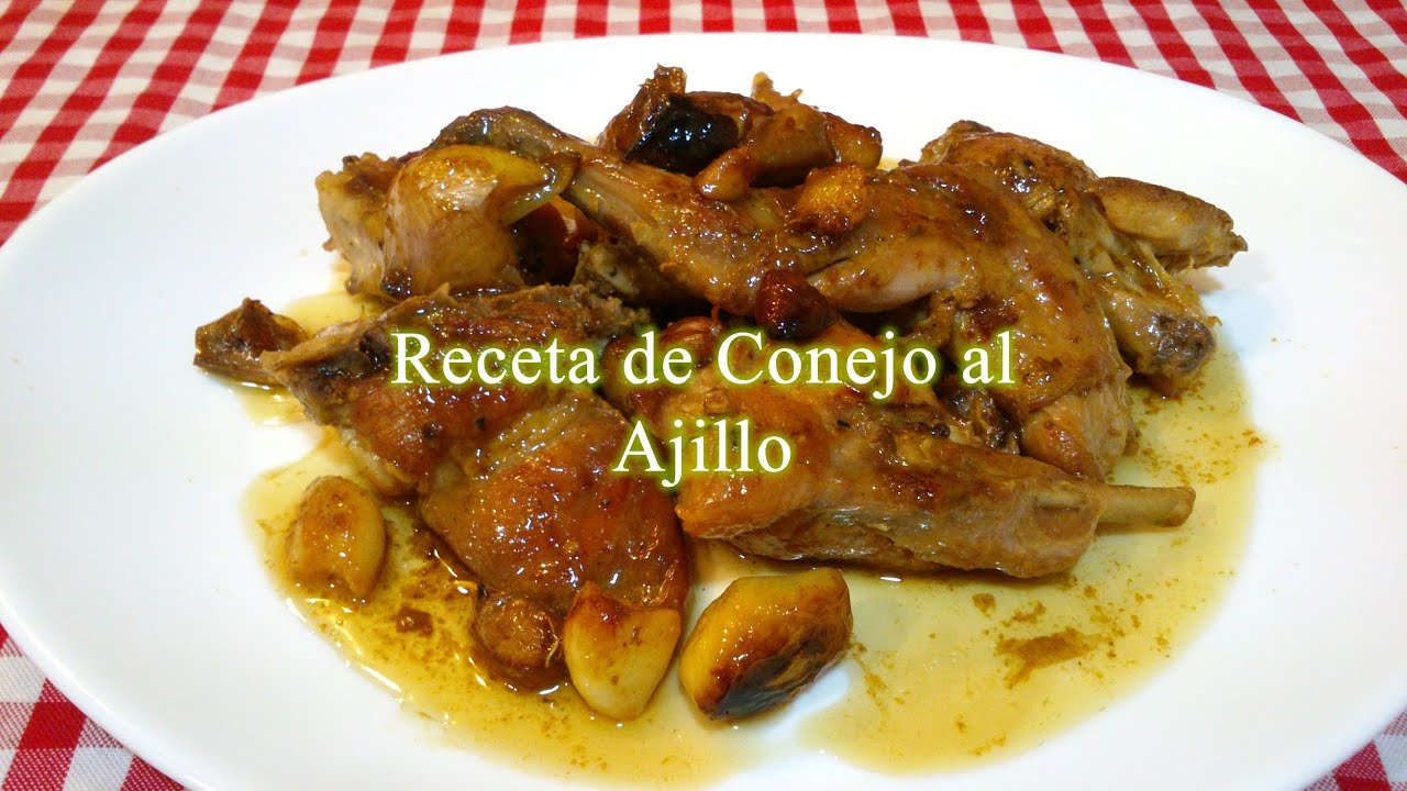 Conejo al ajillo receta original