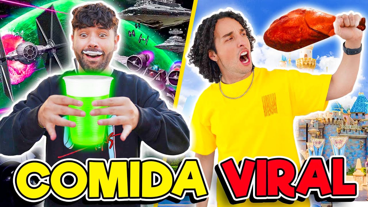 PROBANDO LAS COMIDAS MAS VIRALES EN UN PARQUE DE DIVERSIONES EN U.S.A. |LOS RULÉS|