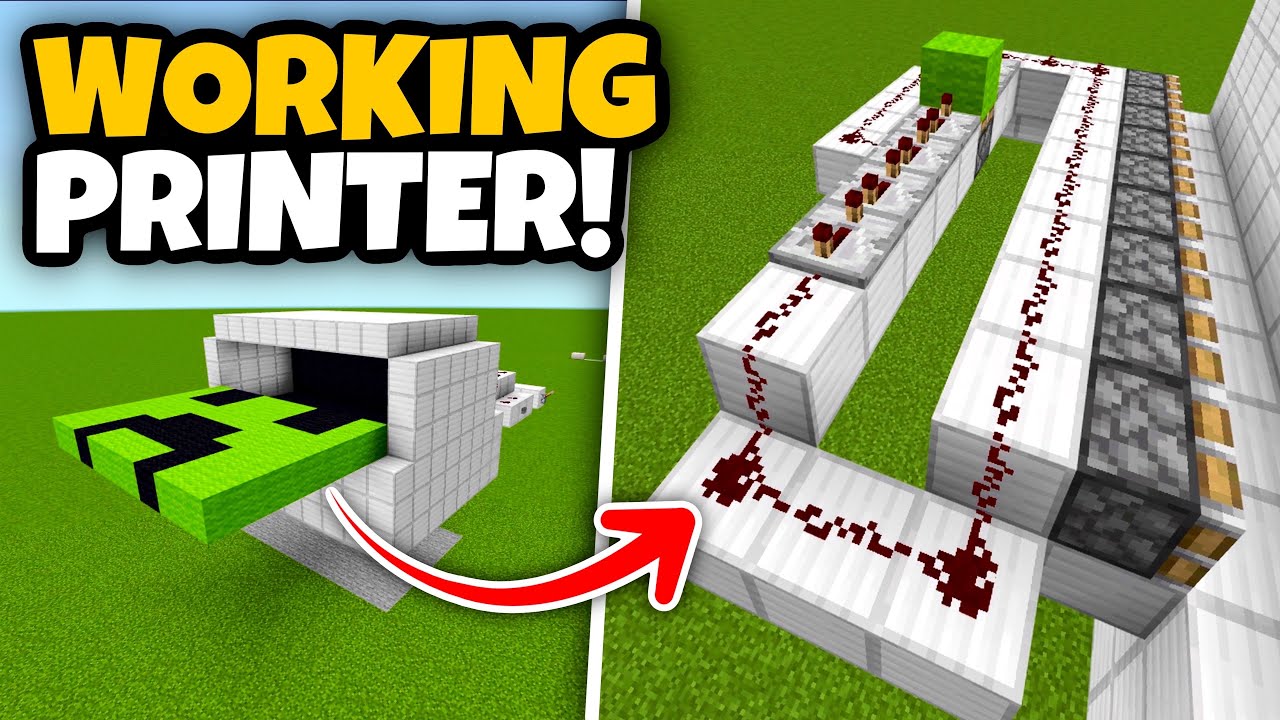 Как построить рабочий принтер *Руководство* с помощью редстоуна! | Minecraft Bedrock Edition