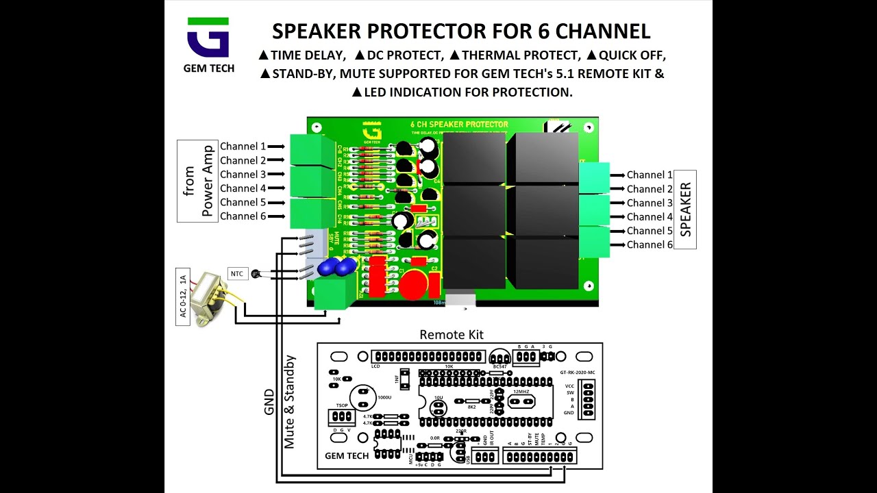 GEM TECH's - SPEAKER PROTECTOR FOR 6 CHANNEL