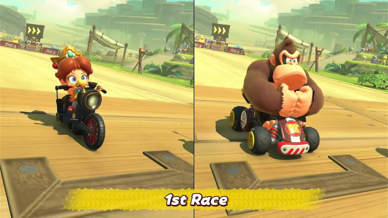Mario Kart 2 Player | Baby Daisy vs Donkey Kong | 2 Player