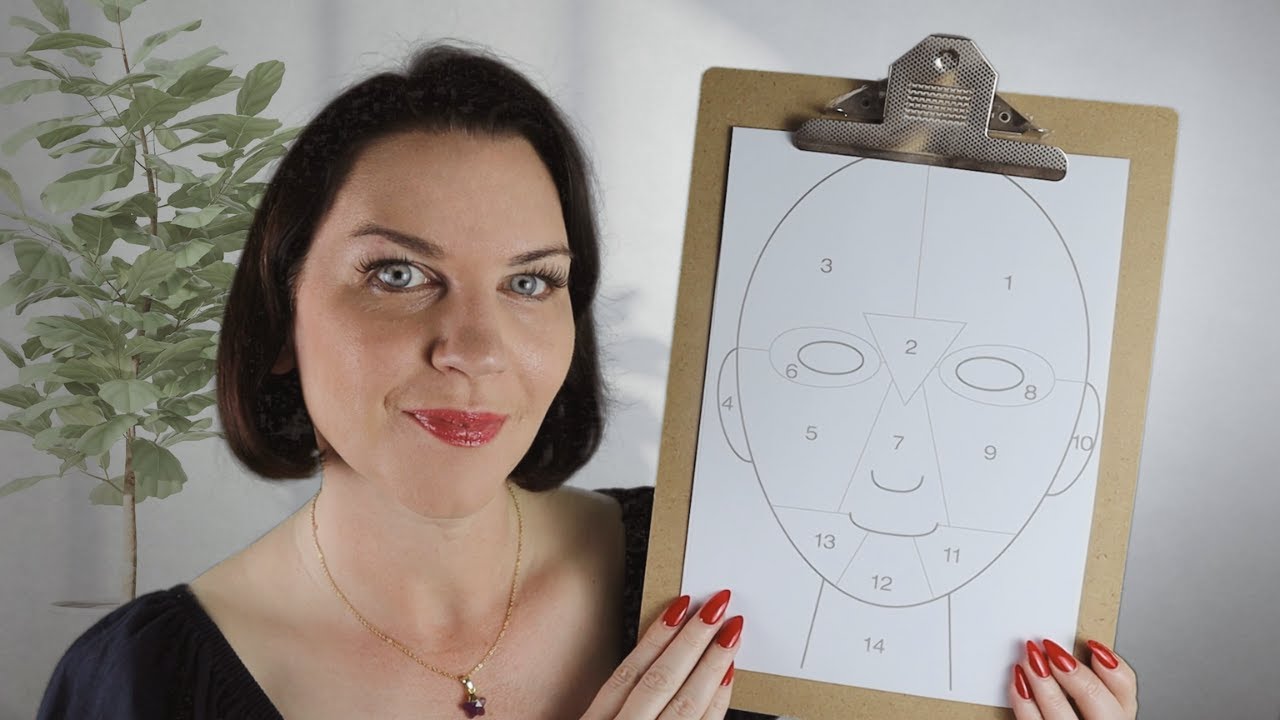 ASMR Face Mapping (detailed inspection, lights, touching, sensation testing, measuring)