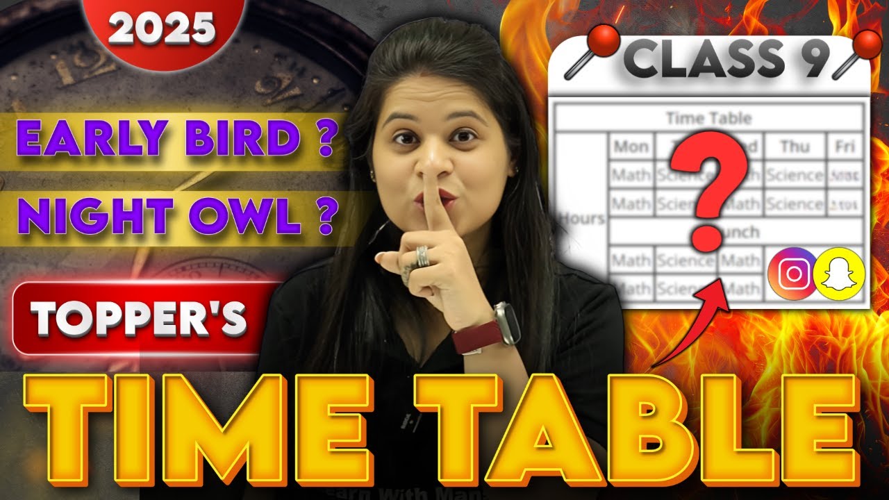Class 9 - Topper's Time Table Revealed 🔥🔥 | Best Time Table In 2025-2026