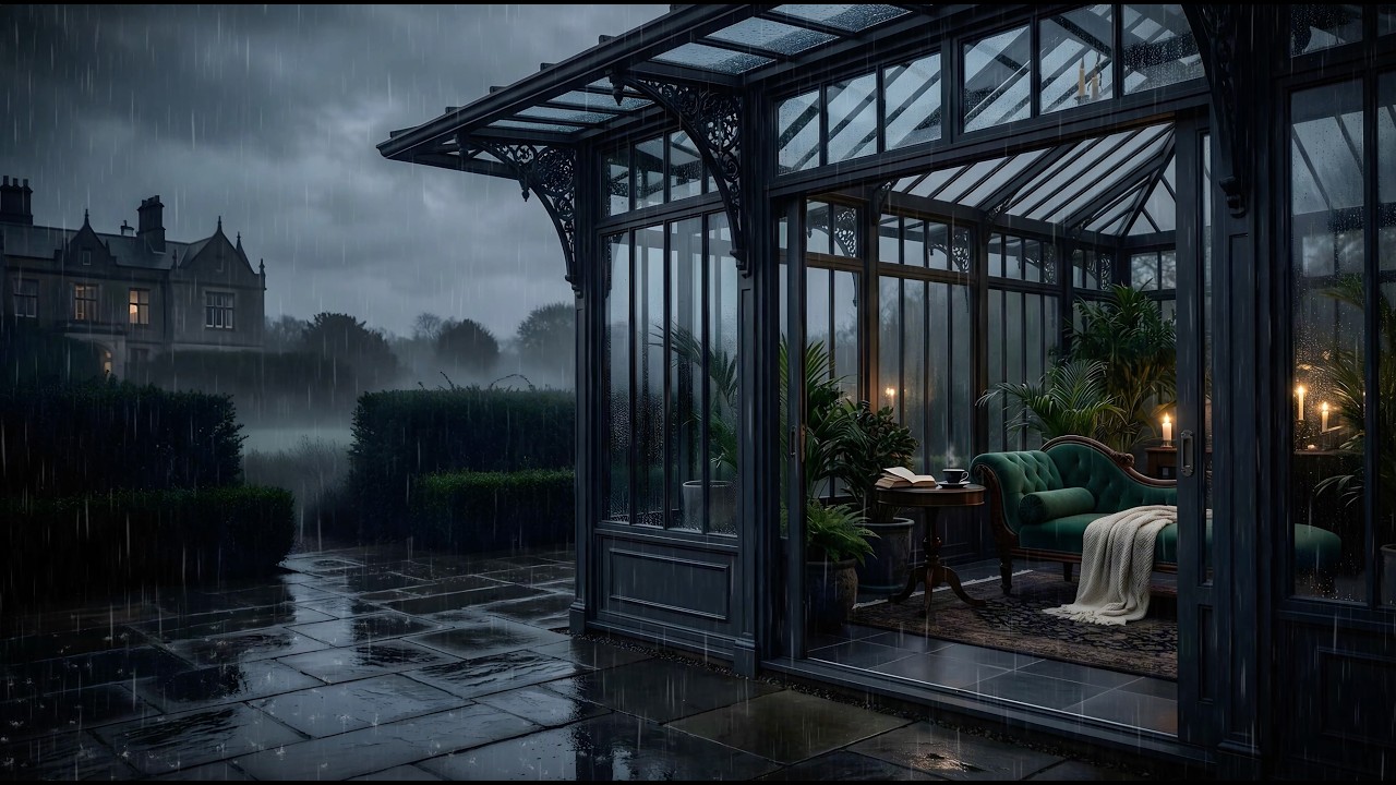 Soft Rain on Glass Roof | Sleep Without Interruption (No Thunder)