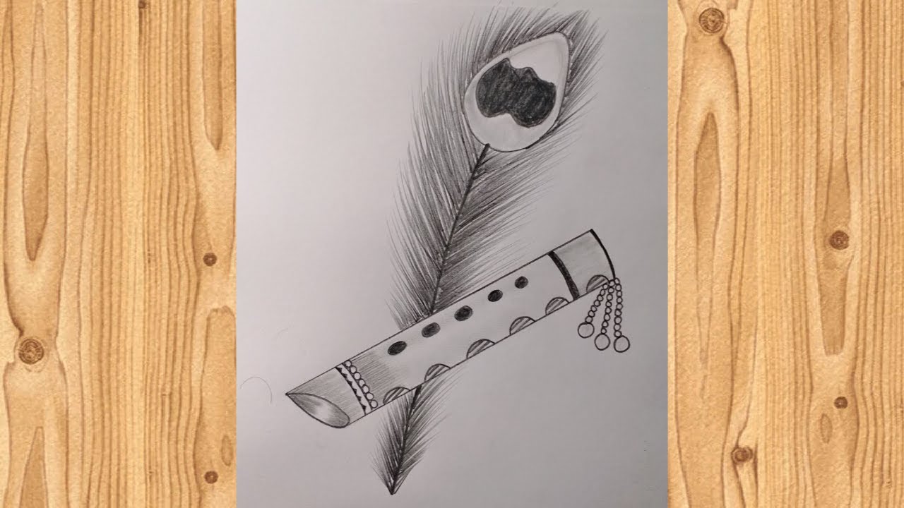 How to Draw Feathers and flute with pencil sketch||