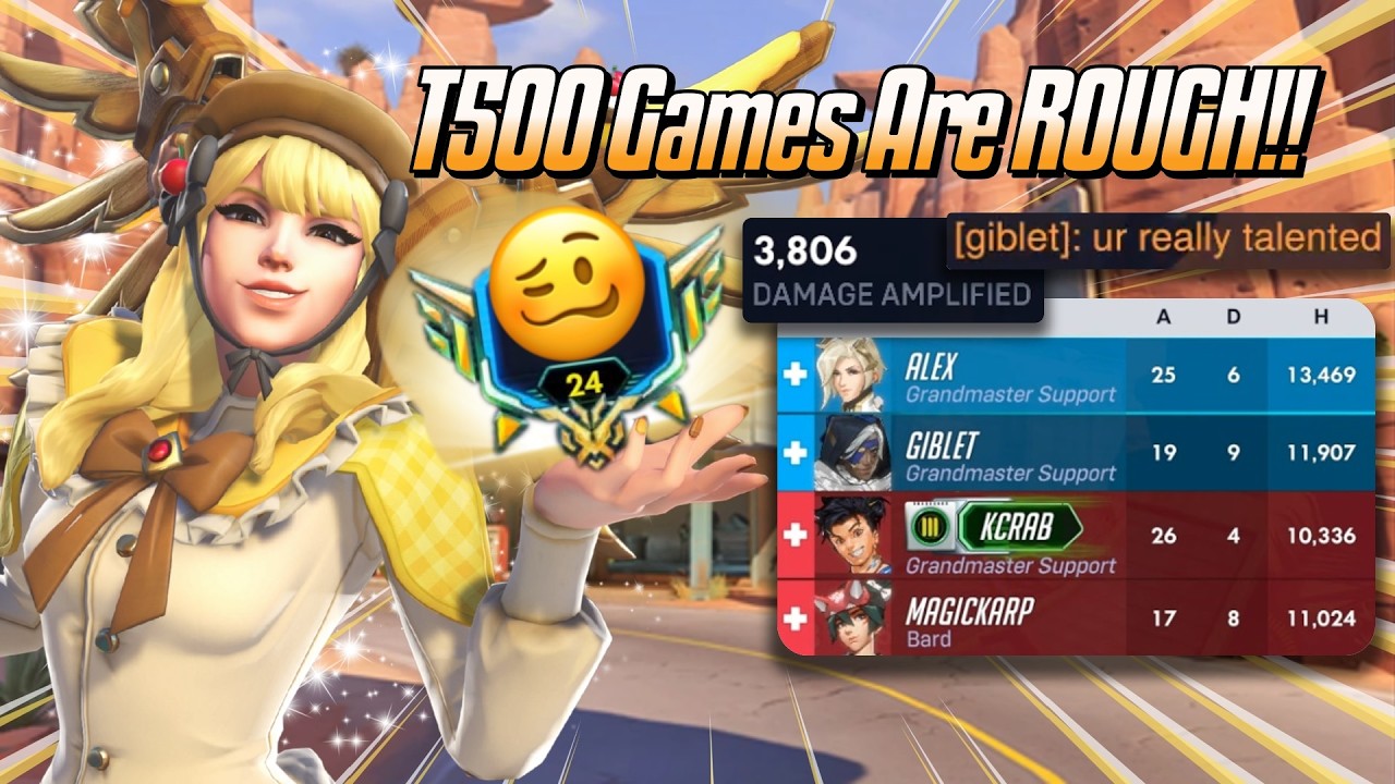 T500 Games Are ROUGH!! 🥴 - Mercy Gameplay & Commentary - Overwatch 2 (Season 1)