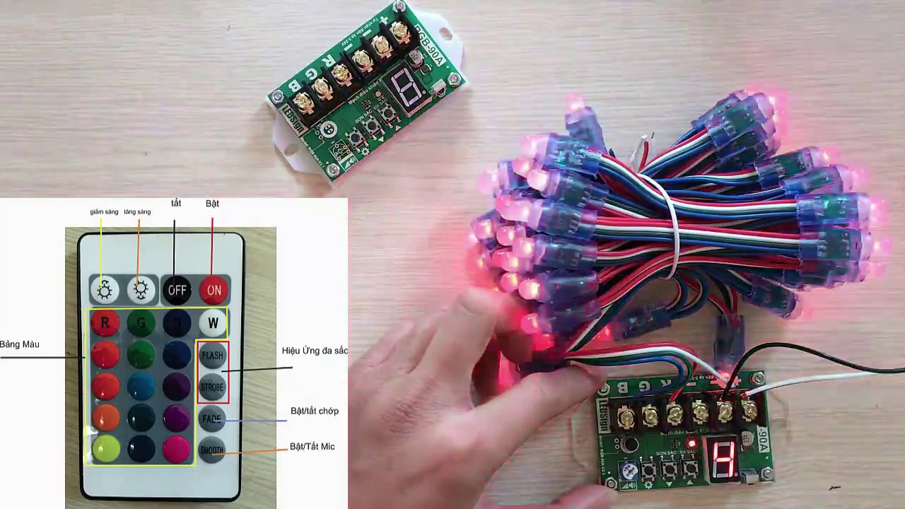 Nháy theo nhạc RGB 90A - Mạch RGB 90A LEDSign (Hướng dẫn sử dụng và lắp đặt)