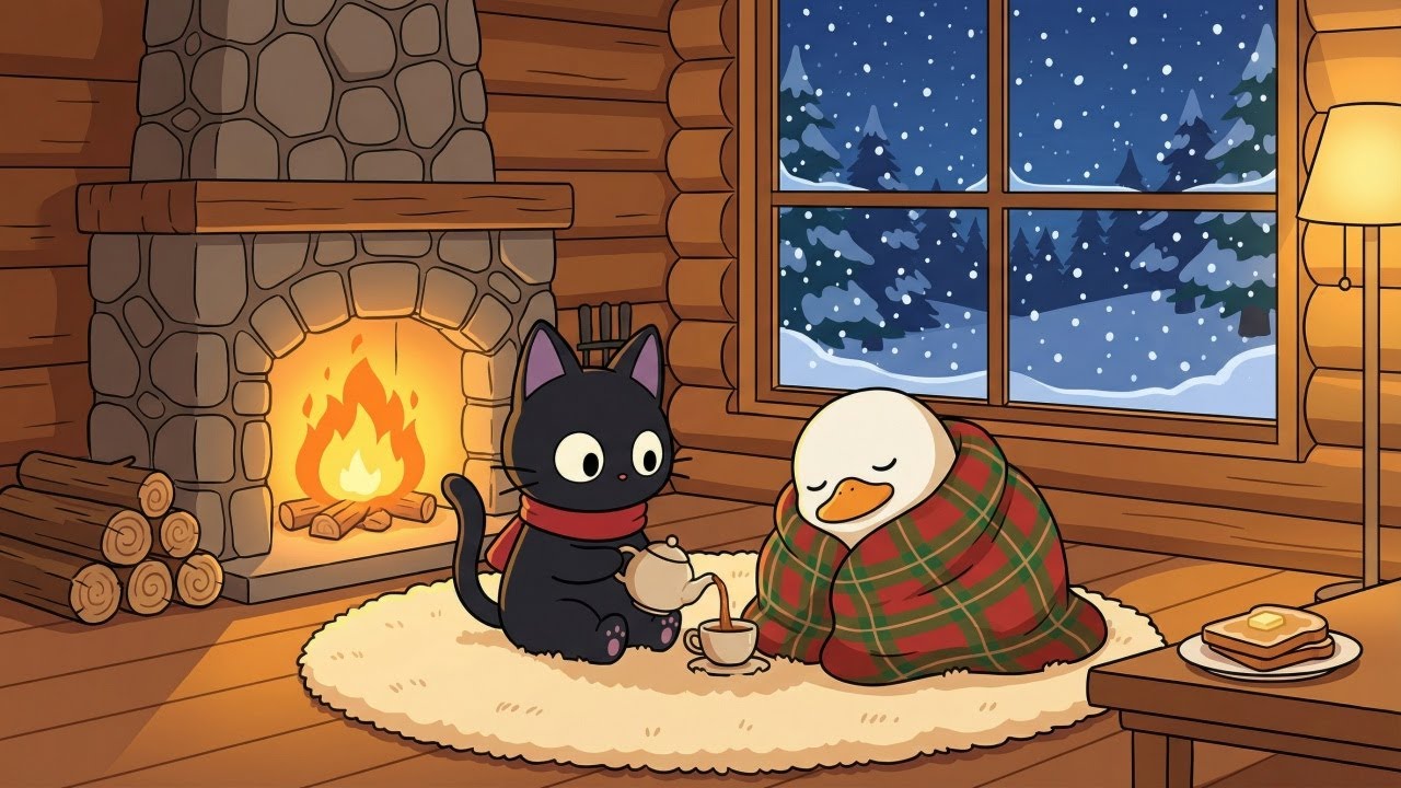 A cozy place for your tired soul. ❄️ Cozy Winter Lo-fi Jazz for Study, Sleep, Focus