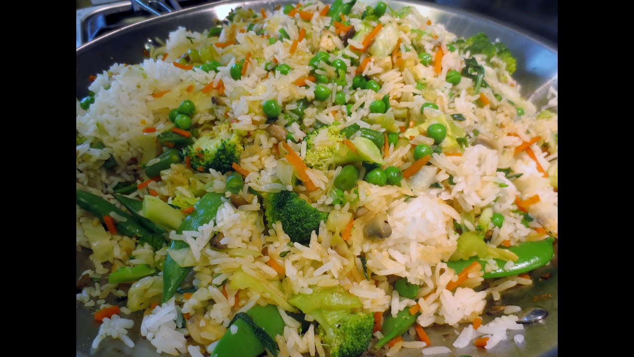 Low Fat Vegan No Oil Asian Vegetable Fried Rice
